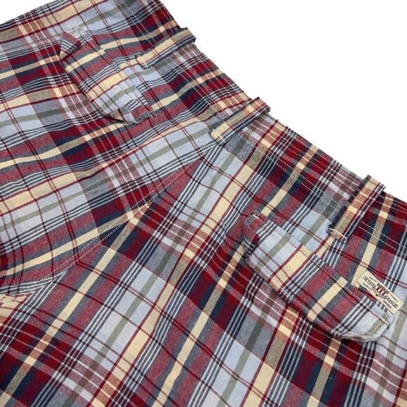 NEW Vintage Polo Ralph Lauren Jeans Company Cargo Shorts! 40 Red & Blue Plaid - Picture 3 of 4